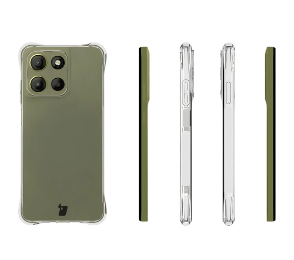 Bizon elastyczne etui Salpa + 2x szkło hartowane Clear Pack do Motorola Moto G15 / Motorola Moto G15 Power