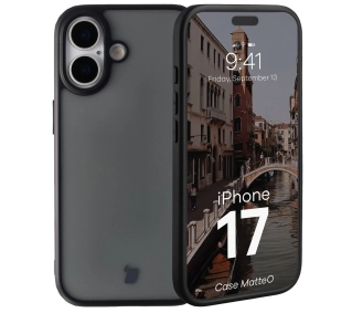Bizon Angelo do Apple iPhone 17 Przydymione z czarną ramką