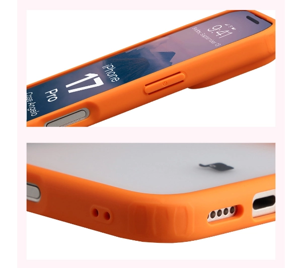 Bizon Angelo do Apple iPhone 17 Pro z pomarańczową ramką