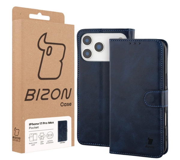 Bizon z klapką Pocket do Apple iPhone 17 Pro Max Granatowy