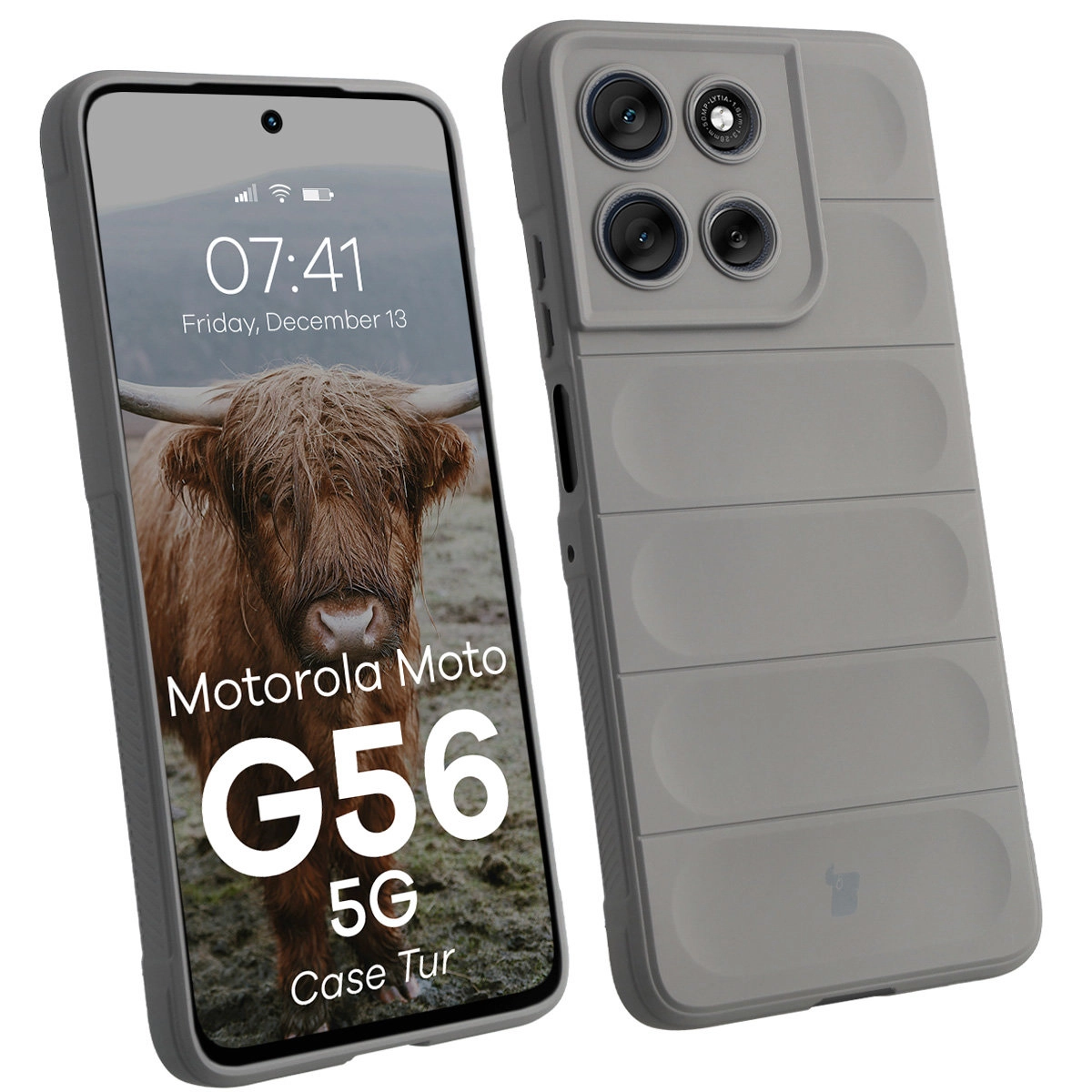Etui Bizon Tur do Motorola Moto G56 5G Jasnoszary