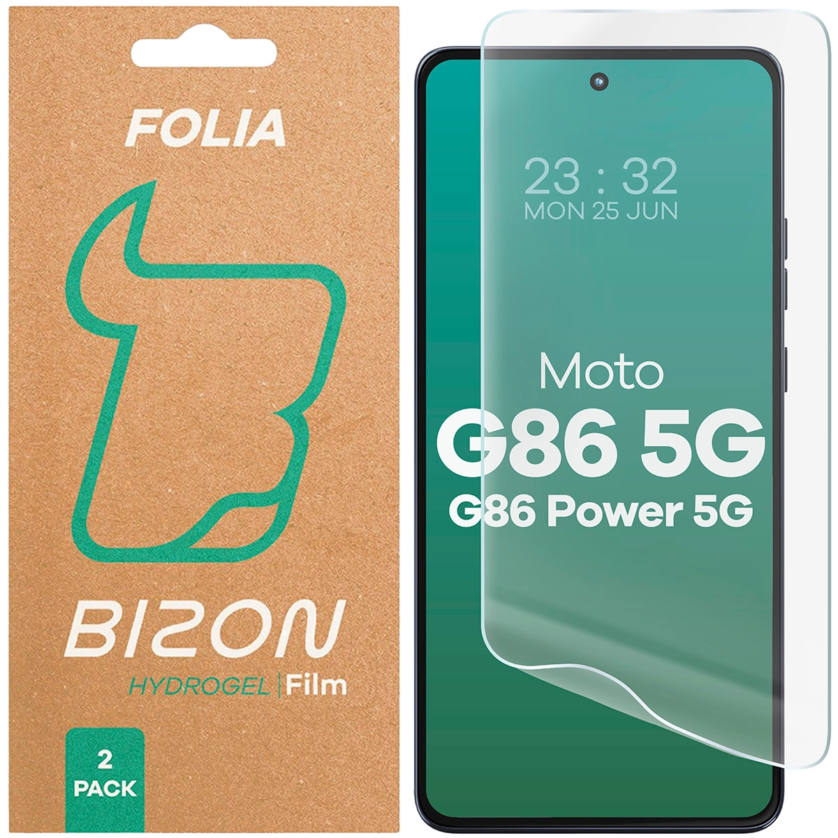 Folia hydrożelowa Bizon na ekran Hydrogel Front do Motorola Moto G86 5G / Motorola Moto G86 Power 5G 2 sztuki