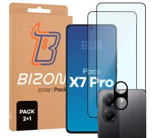 Bizon 2x szkło + szybka na aparat Edge 2 Pack do Xiaomi POCO X7 Pro