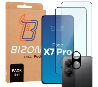 Zestaw ochronny Bizon 2x szkło + szybka na aparat Edge 2 Pack do Xiaomi POCO X7 Pro
