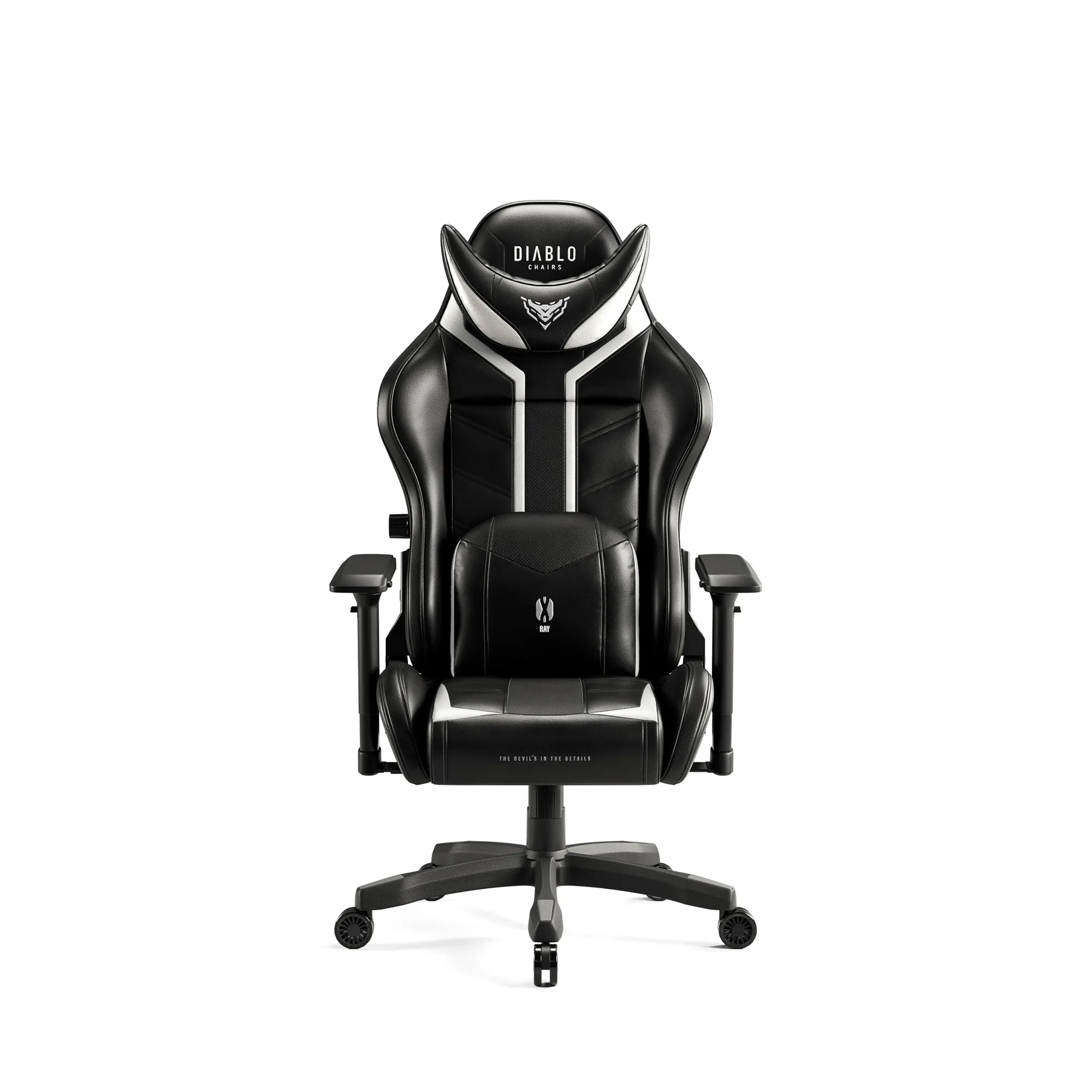 Fotel Diablo Chairs X-Ray 2.0 Small do 90kg Skóra ECO Czarno-biały