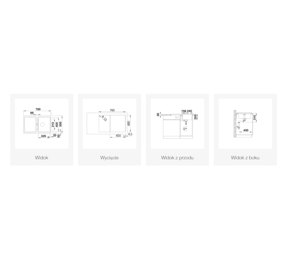 Blanco ADIRA 45 S 527590 Granitowy Kremowy - Kup na Raty - RRSO 0%