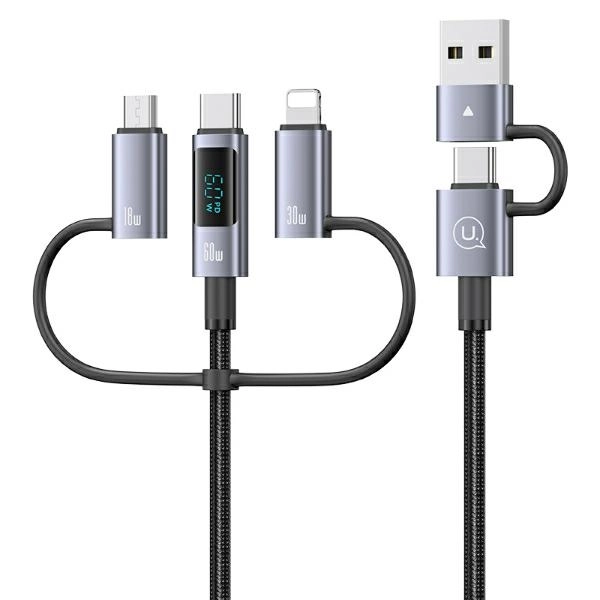 Kabel USAMS Seria Sufeng 6w1 60W 2m Aluminium Alloy Czarny