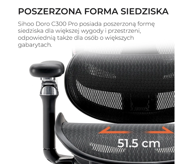 Sihoo Doro C300 PRO Biurowy do 150kg Tkanina Czarny - Kup na Raty - RRSO 0%