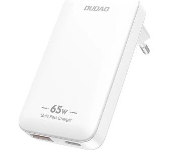 Ładowarka sieciowa Dudao A65Q GaN 65W USB-A USB-C 65W Biały