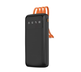 Dudao K6PRO 10000mAh Wbudowany kabel 10W Czarny