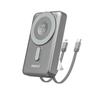 Powerbank Dudao K29 10000mAh Wbudowany kabel USB-C Lightning MagSafe 20W Szary