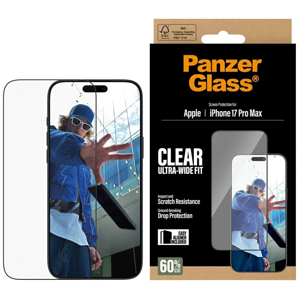 Szkło hartowane PanzerGlass Ultra-Wide Fit EasyAligner do iPhone 17 Pro Max
