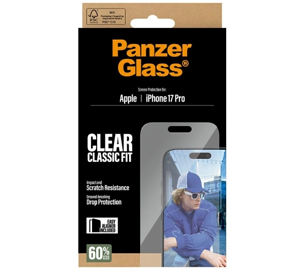 PanzerGlass Classic Fit EasyAligner do iPhone 17 Pro