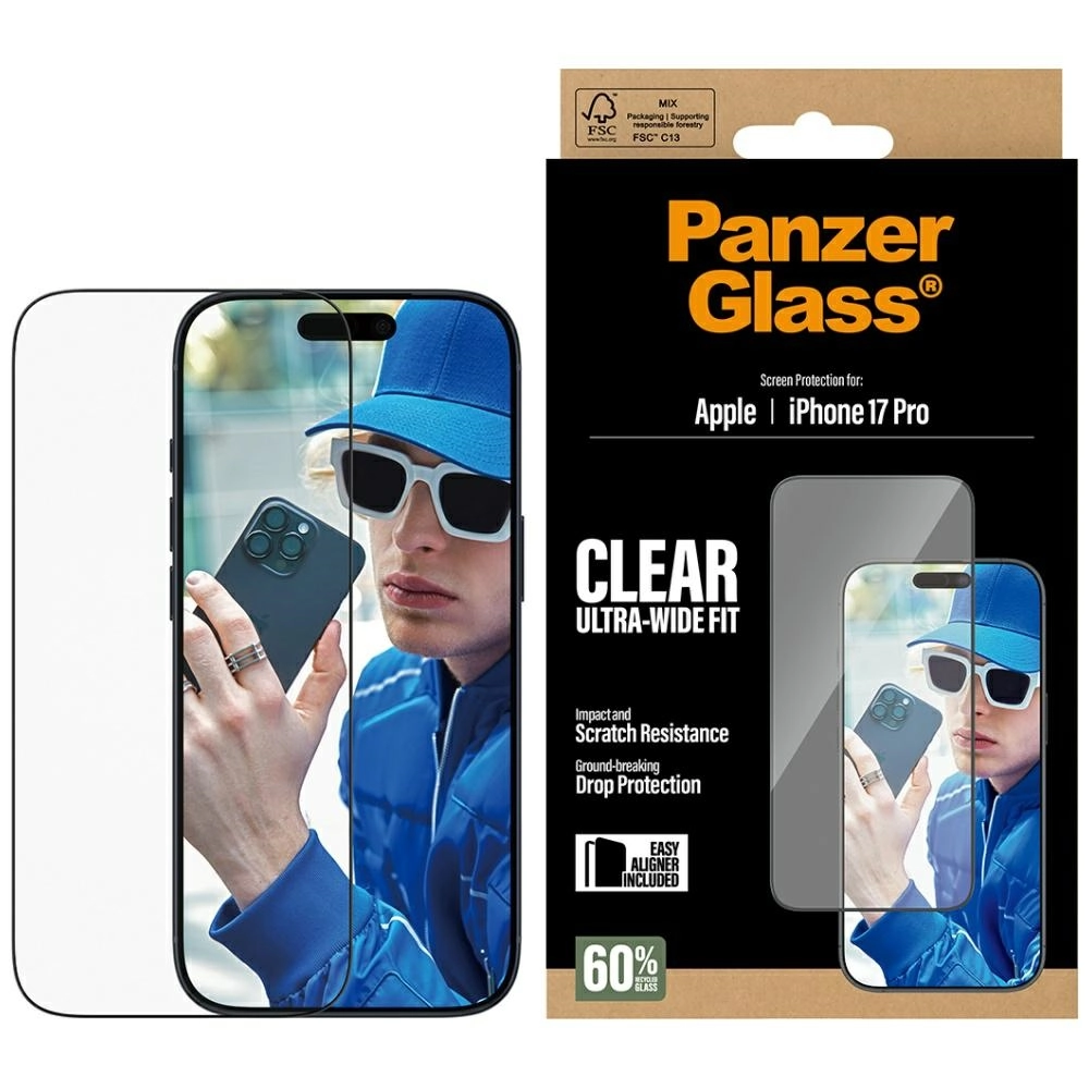 Szkło hartowane PanzerGlass Ultra-Wide Fit EasyAligner do iPhone 17 Pro