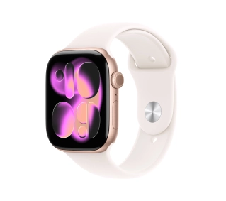 Apple Watch Series 11 GPS 46mm z aluminium Różowe złoto Pasek sportowy Łagodny róż S/M - Kup na Raty - RRSO 0%