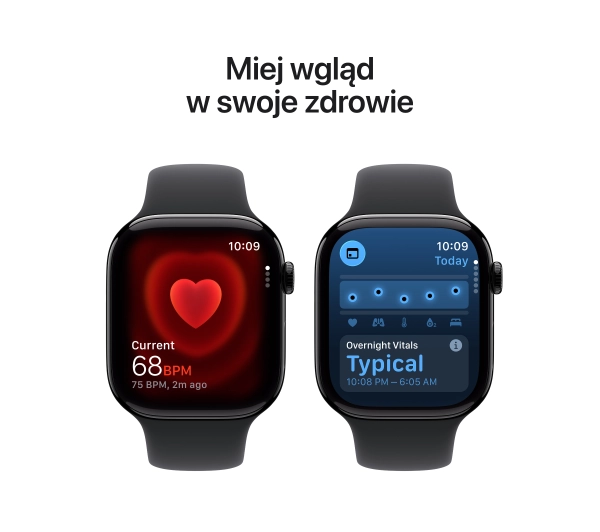 Apple Watch Series 11 GPS 46mm z aluminium Onyx Pasek sportowy Czarny M/L - ⚡ BESTSELLERY ⚡ - Kup na Raty - RRSO 0%