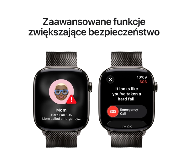 Apple Watch Series 11 GPS + Cellular 46mm Tytan Łupek Bransoleta mediolańska Łupek S/M - Kup na Raty - RRSO 0%