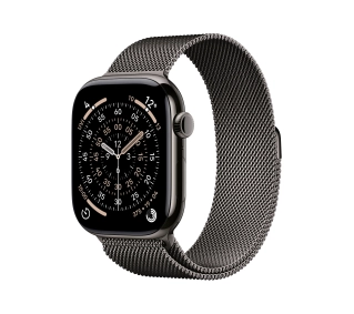 Apple Watch Series 11 GPS + Cellular 46mm Tytan Łupek Bransoleta mediolańska Łupek S/M - Kup na Raty - RRSO 0%