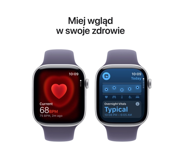 Apple Watch Series 11 GPS + Cellular 46mm z aluminium Srebrny Pasek sportowy Mleczny fiolet M/L - Kup na Raty - RRSO 0%