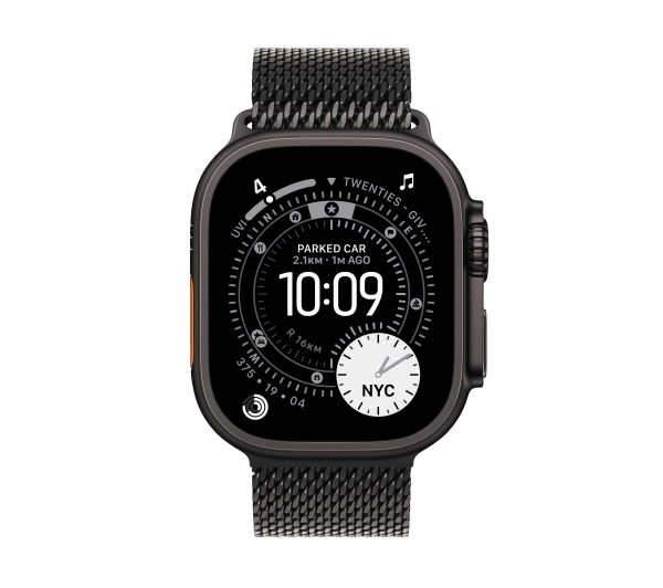 Apple Watch Ultra 3 GPS + Cellular koperta z tytanu Czarna 49mm Bransoleta mediolańska z tytanu Czarna Rozmiar S - Kup na Raty - RRSO 0%