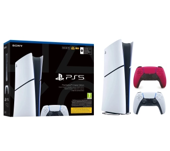 Konsola Sony PlayStation 5 Digital Slim E Chassis (PS5) 825GB + Dodatkowy Pad Czerwony