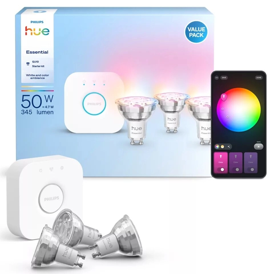 Zestaw Philips Hue Essential GU10 3szt+Mostek