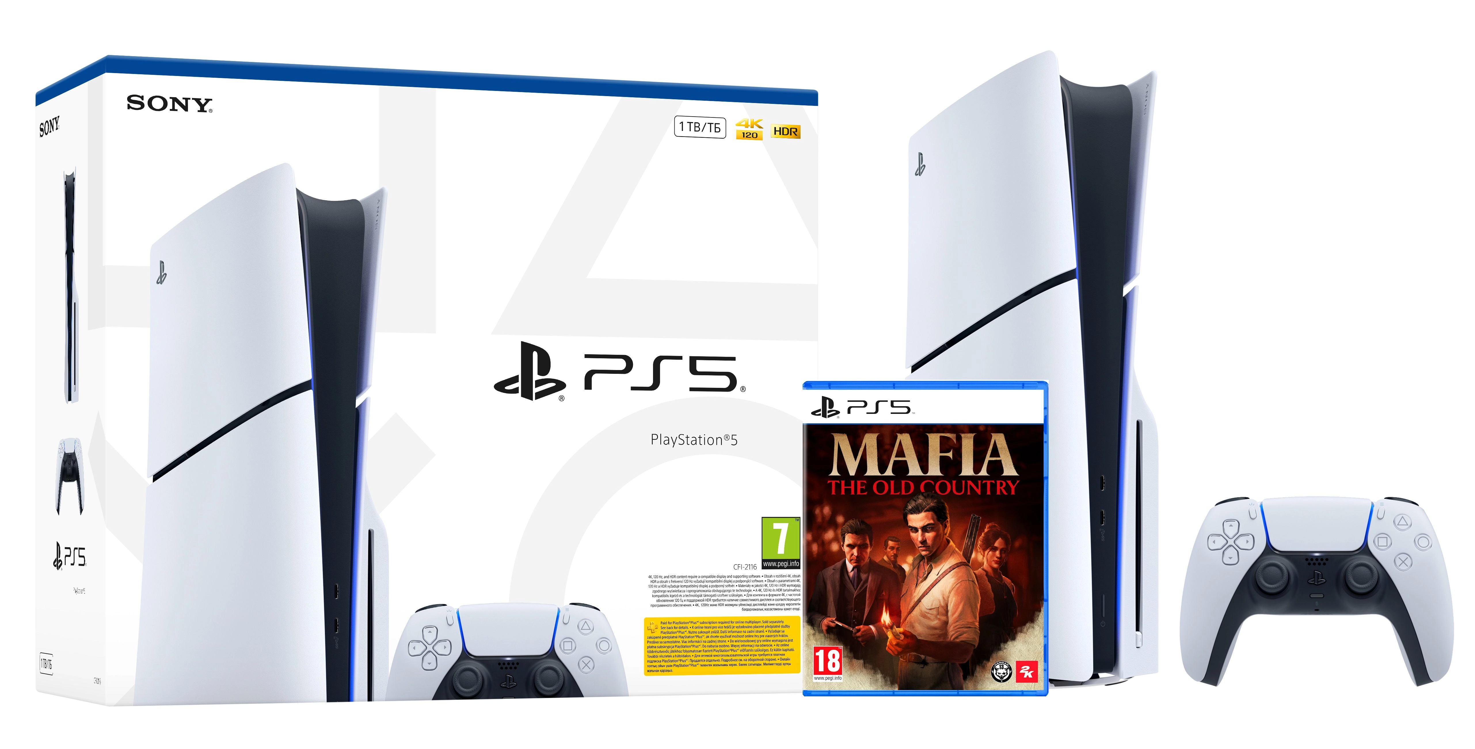 Konsola Sony PlayStation 5 Slim E Chassis (PS5) 1TB z napędem + Mafia The Old Country