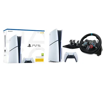 Konsola Sony PlayStation 5 Slim E Chassis (PS5) 1TB z napędem + Kierownica Logitech G29 Racing Wheel