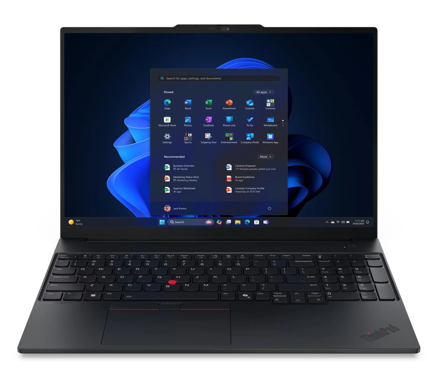 Laptop biznesowy Lenovo ThinkPad E16 Gen 3 16" Ultra 7 255H 16GB RAM 512GB Dysk SSD Win11 Pro Czarny Funkcje AI
