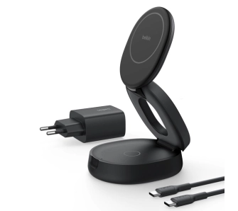 Ładowarka indukcyjna Belkin 2w1 Qi2 15W zasilacz 30W Czarny