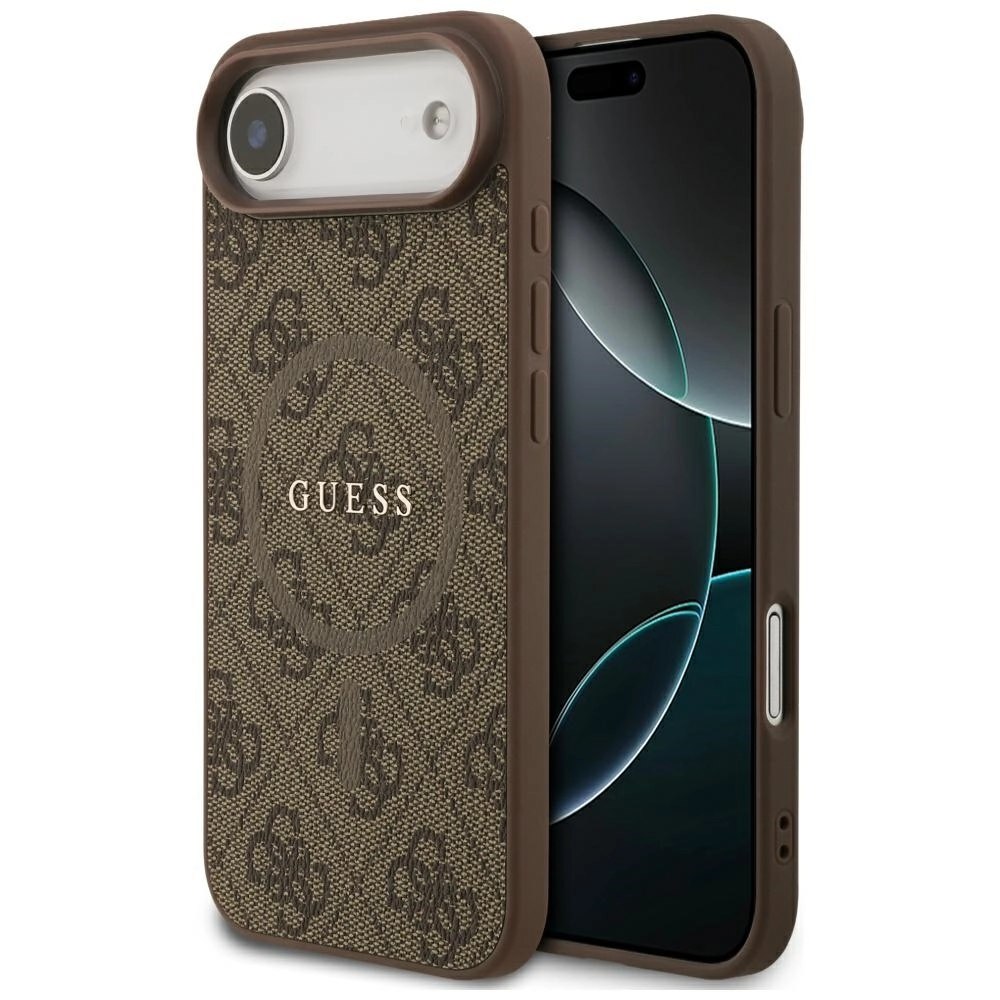 Etui Guess 4G Ring Classic Logo MagSafe do iPhone Air brązowy