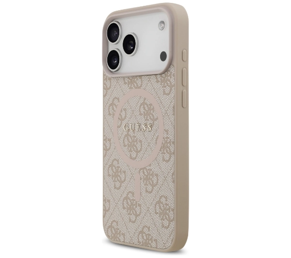 Guess 4G Ring Classic Logo MagSafe do iPhone 17 Pro Max różowy