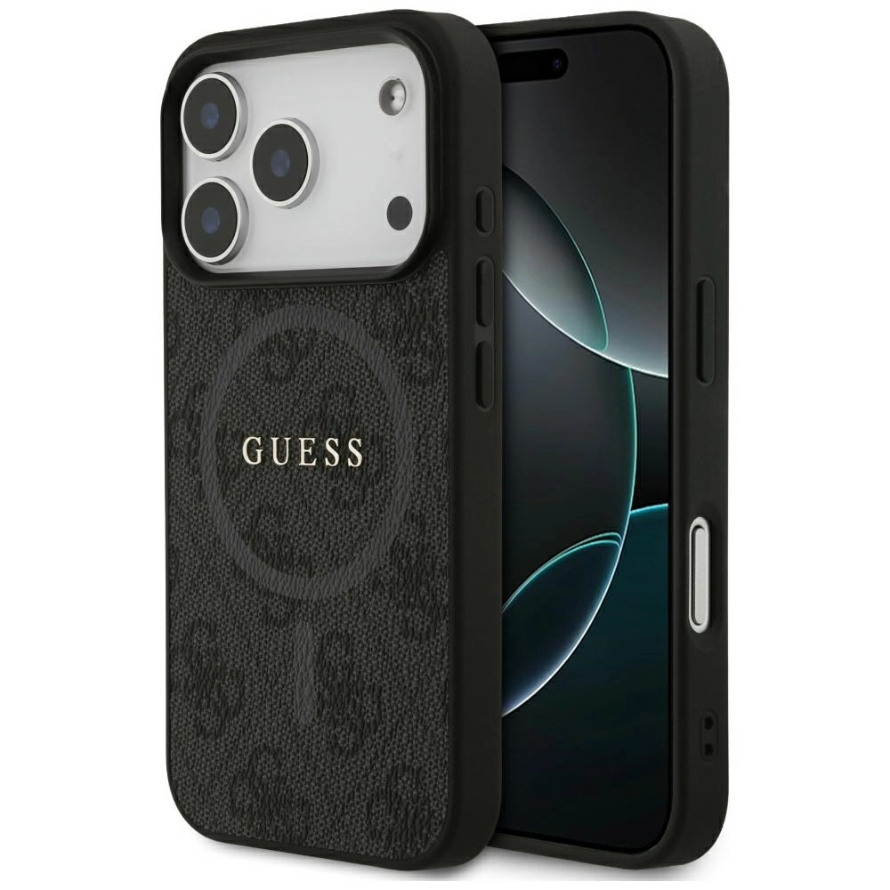 Etui Guess 4G Ring Classic Logo MagSafe do iPhone 17 Pro czarny