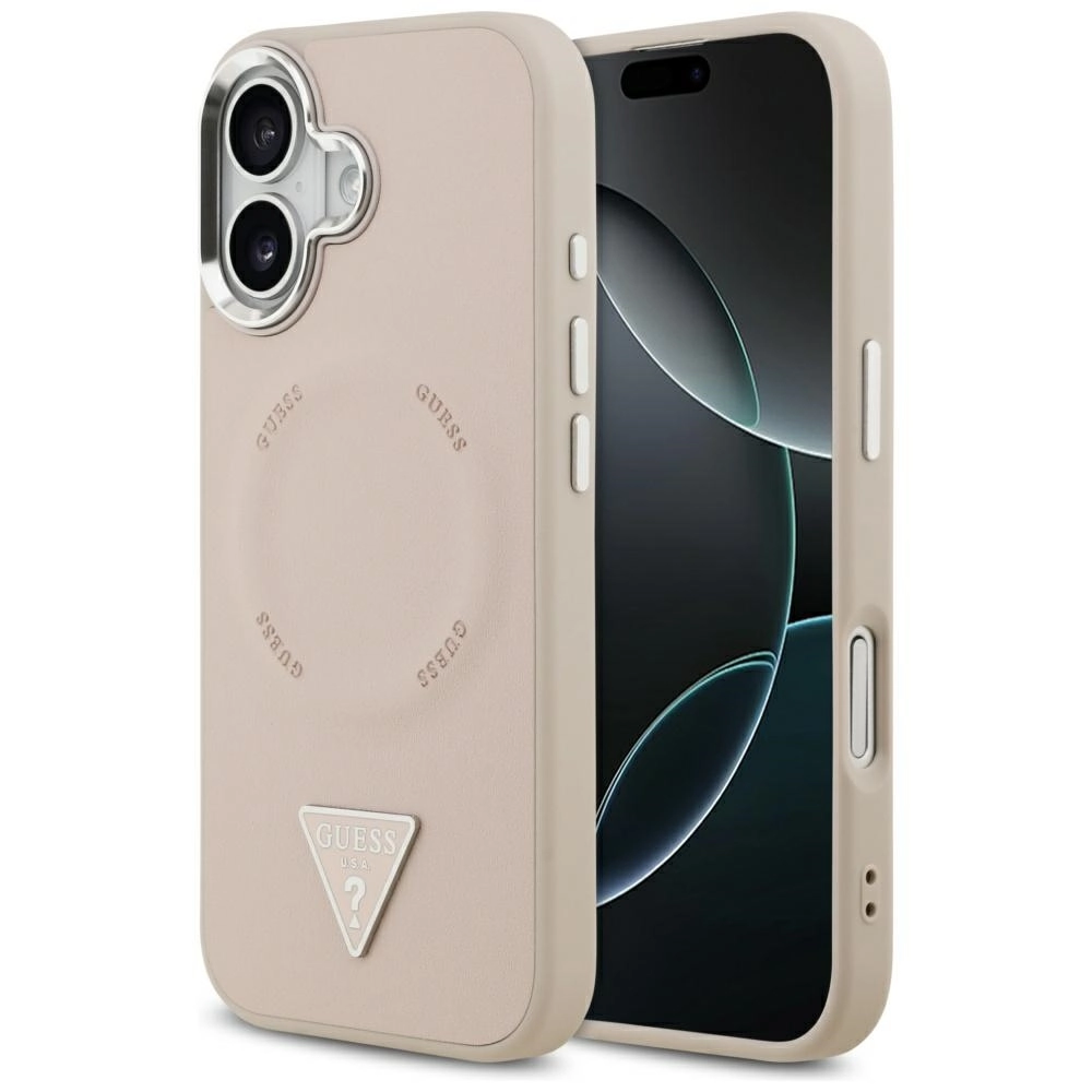 Etui Guess Triangle Logo MagSafe do iPhone 17 Różowy