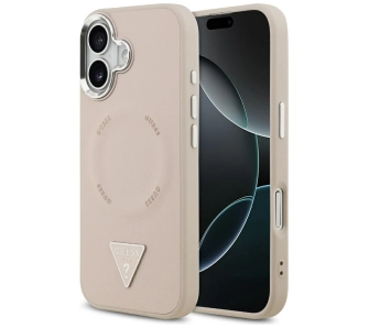 Etui Guess Triangle Logo MagSafe do iPhone 17 Różowy