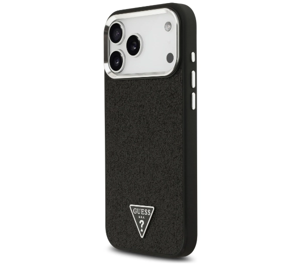 Guess Glitter Triangle Logo MagSafe do iPhone 17 Pro Max czarny