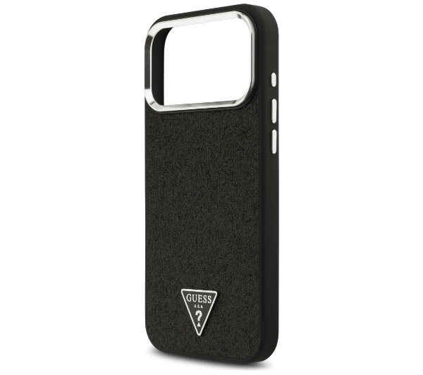 Guess Glitter Triangle Logo MagSafe do iPhone 17 Pro Max czarny