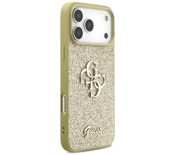 Guess Fixed Glitter Big 4G do iPhone 17 Pro Max złoty