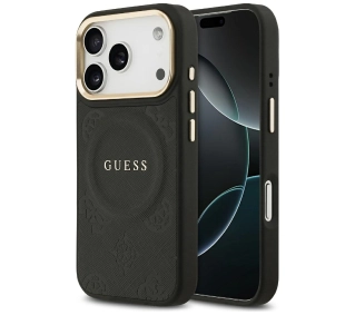 Guess Peony Hot Stamp MagSafe do iPhone 17 Pro czarny