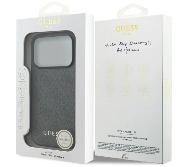 Guess 4G Charms Collection MagSafe do iPhone 17 Pro Czarny
