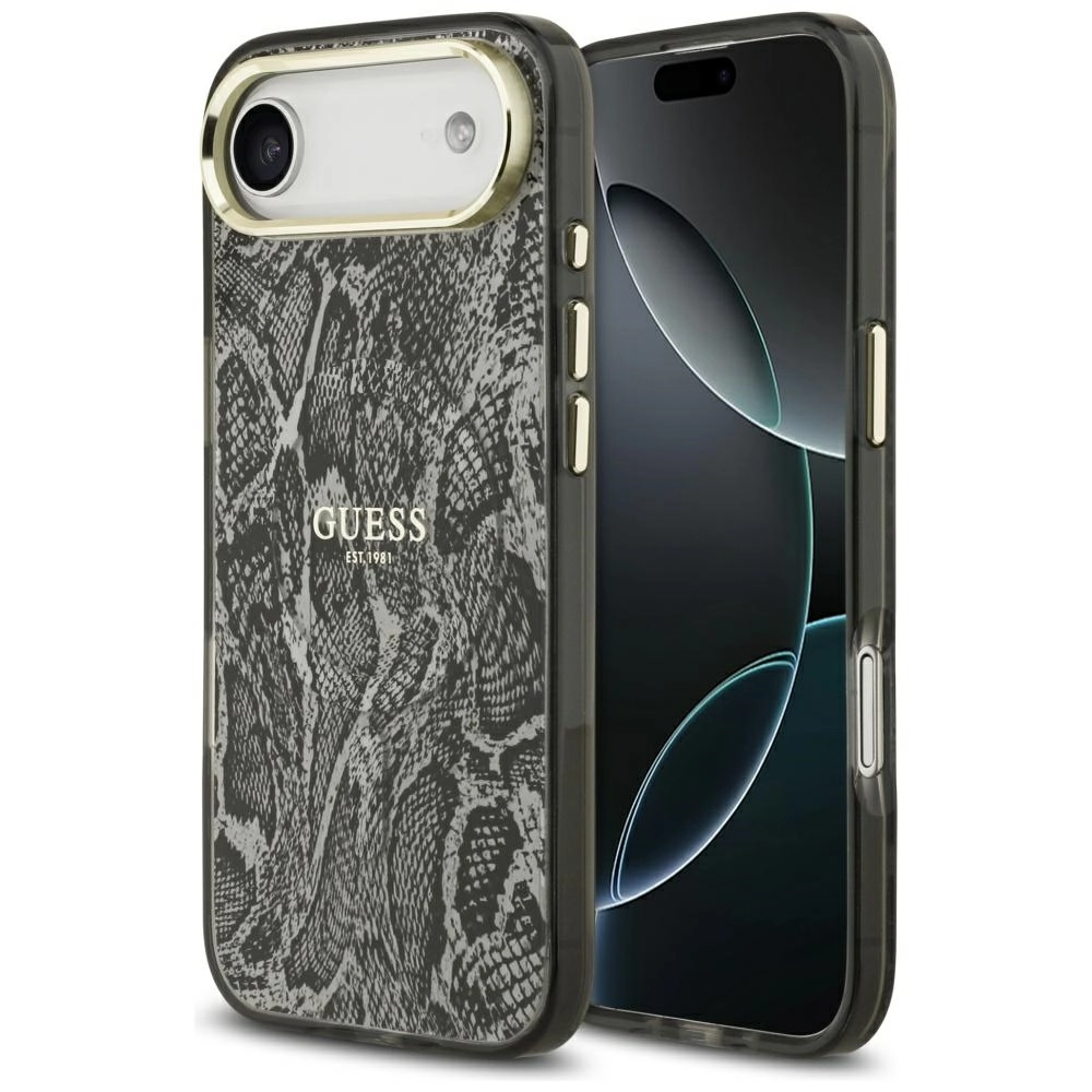Etui Guess Python Pattern MagSafe do iPhone Air Czarny