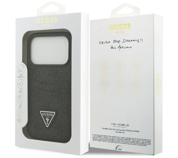 Guess 4G Double Card Triangle do iPhone 17 Pro czarny