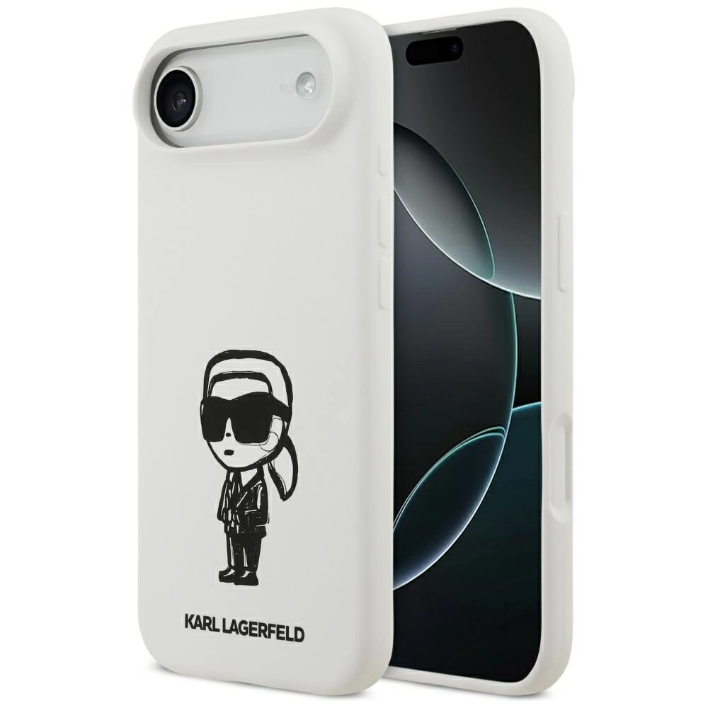 Etui Karl Lagerfeld Silicone Karl Sketch & Logo MagSafe do iPhone Air Biały