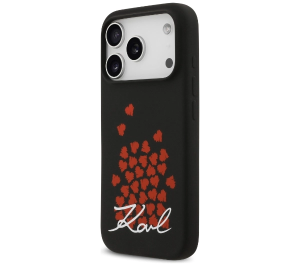 Karl Lagerfeld Silicone Heart Sign Logo MagSafe do iPhone 17 Pro Czarny