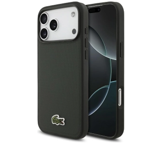 Etui Lacoste Iconic Petit Pique Woven Logo MagSafe do iPhone 17 Pro Max sinople