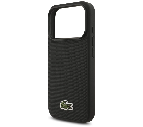 Lacoste Iconic Petit Pique Woven Logo MagSafe do iPhone 17 Pro czarny
