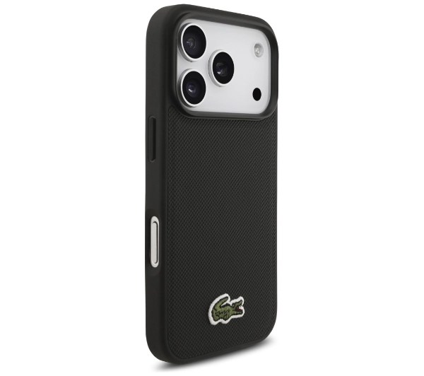 Lacoste Iconic Petit Pique Woven Logo MagSafe do iPhone 17 Pro czarny