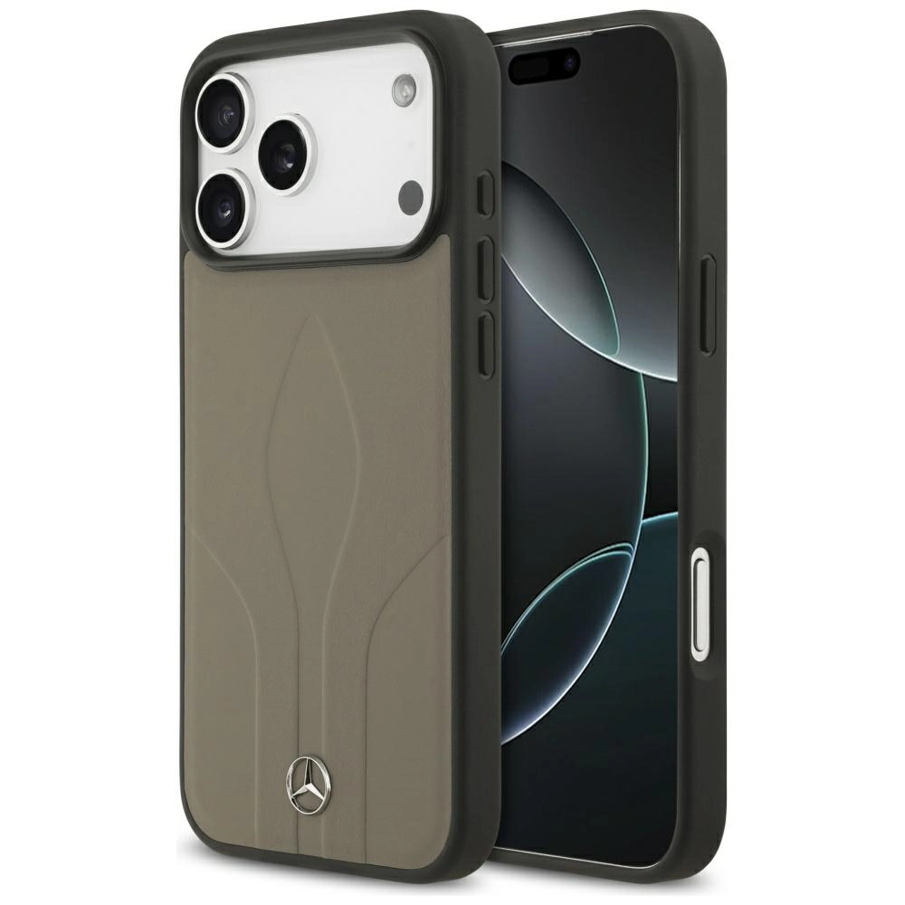 Etui Mercedes-Benz Leather The Move MagSafe do iPhone 17 Pro Max taupe