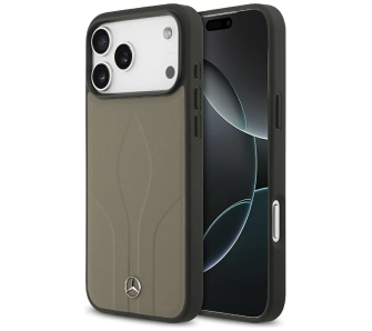 Etui Mercedes-Benz Leather The Move MagSafe do iPhone 17 Pro Max taupe