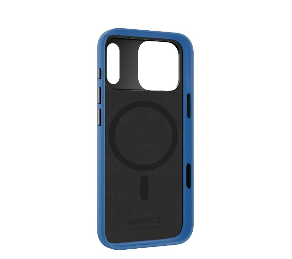Yaxo Leather Gear Slim Case MagSafe do iPhone 17 Pro Max Niebieski